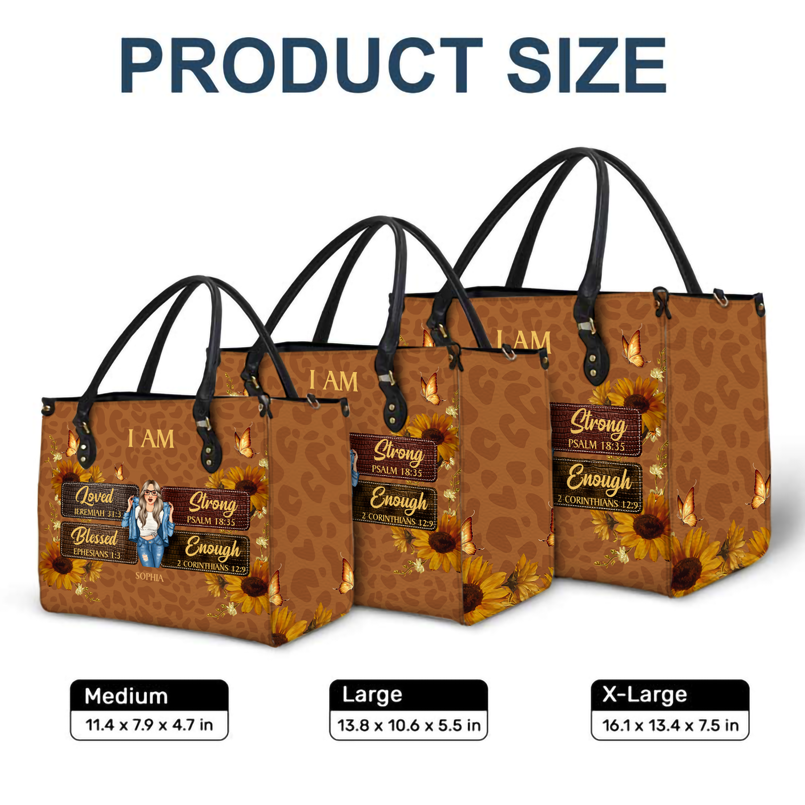 I Am Loved, Strong, Blessed, Enough - Custom Handbag - Personalized Gift For Women, Christian Gift