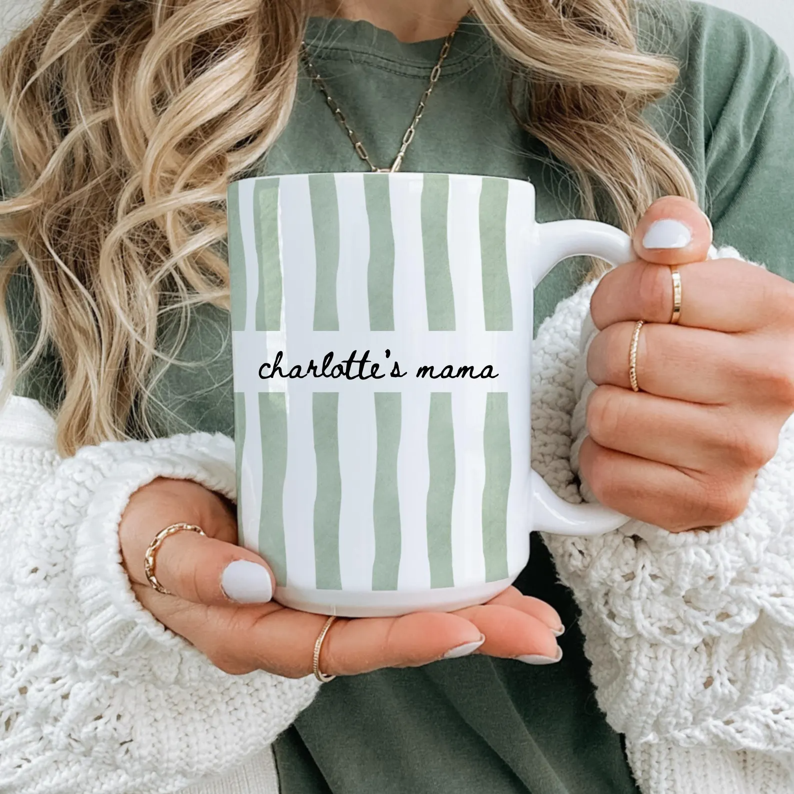 Kids Names Watercolor Mom Mug - Personalized Custom Mug - Mother's Day Gift For Mom, Grandma
