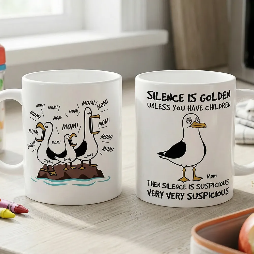 Funny Seagull Mom Mom Mom - Personalized Custom Mug - Mother's Day Gifts for Mom, Mommy
