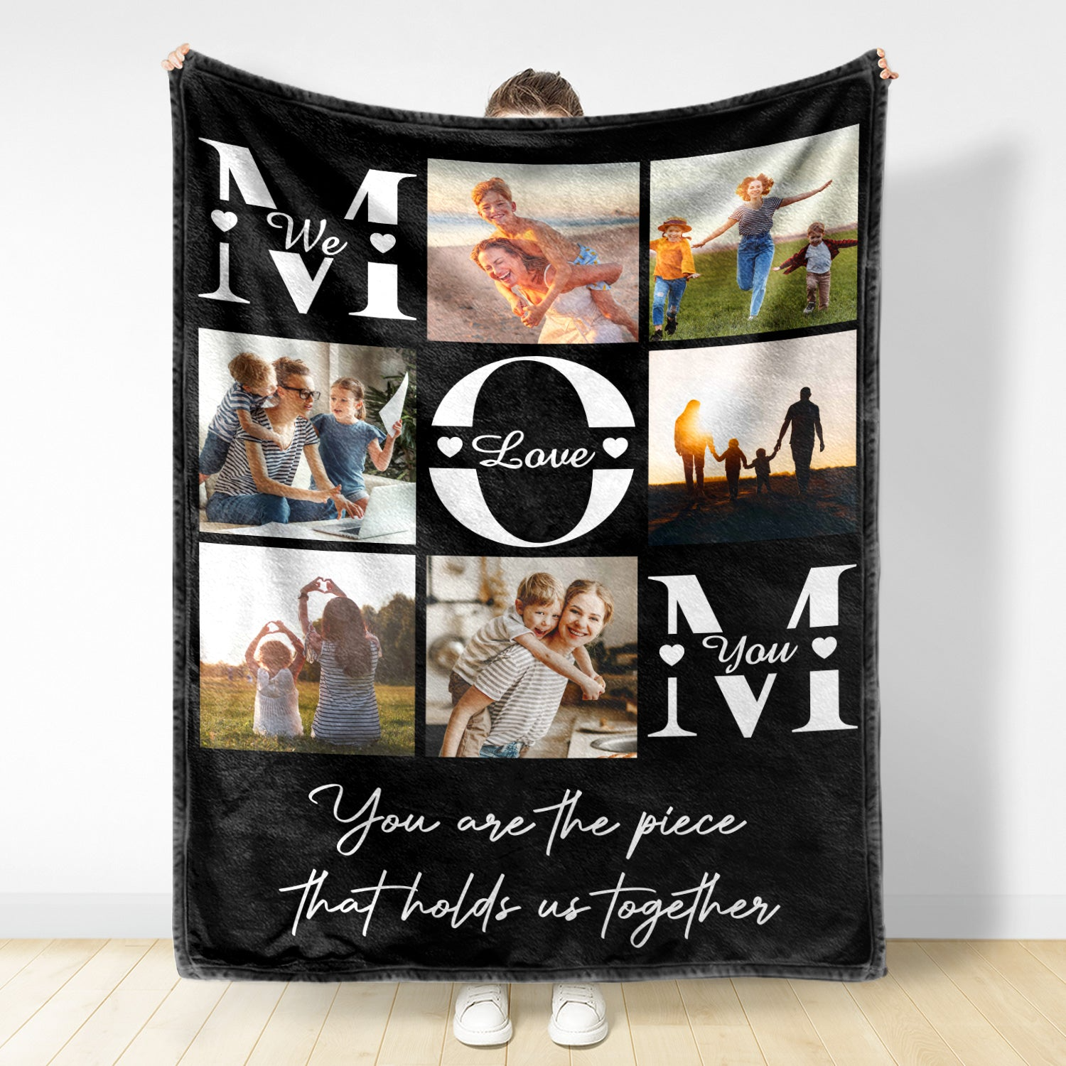 Custom Photo Mom You Are The Piece That Hold Us Together - Personalized Custom Blanket - Gift For Mom, Mama, Mommy, Mother 2