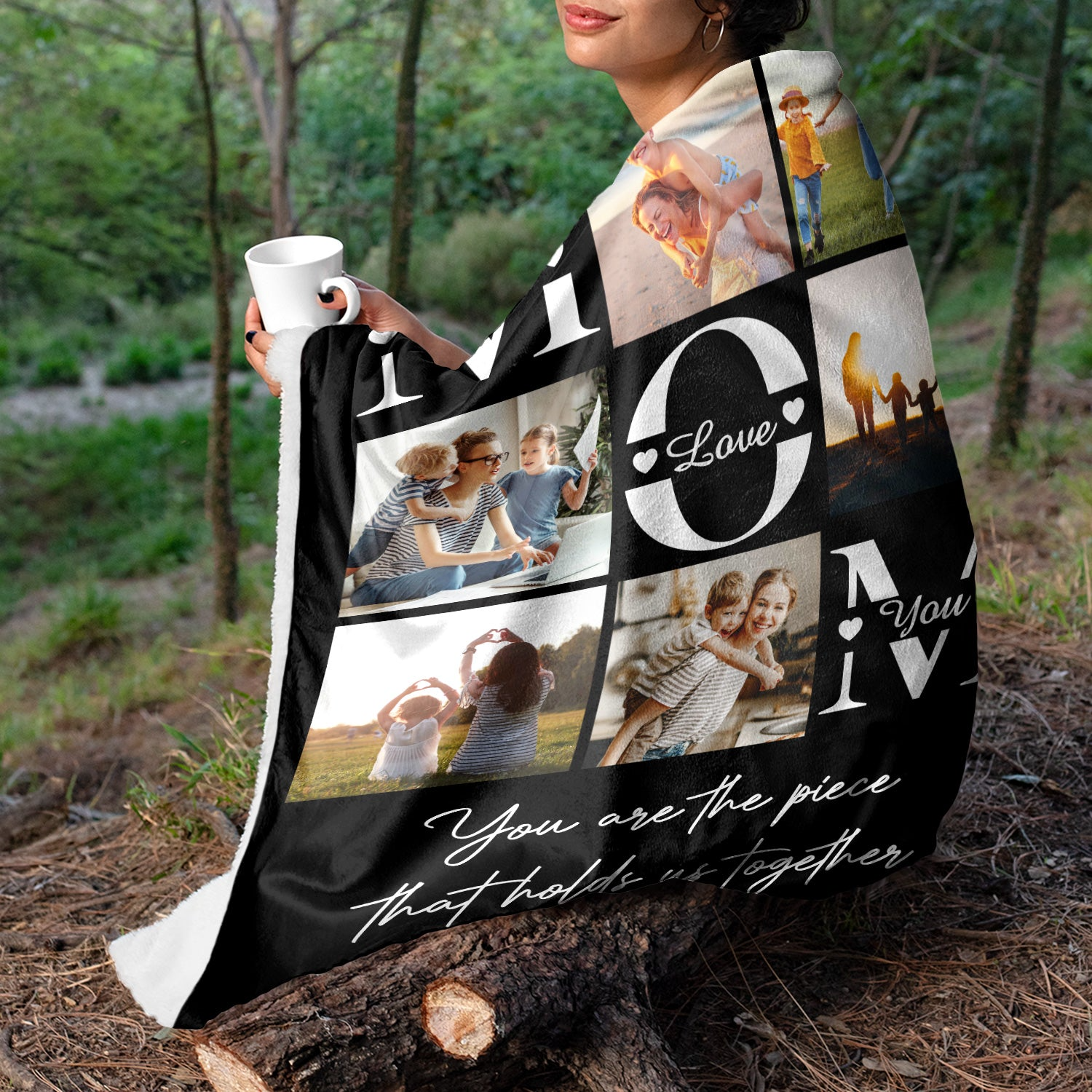 Custom Photo Mom You Are The Piece That Hold Us Together - Personalized Custom Blanket - Gift For Mom, Mama, Mommy, Mother 4