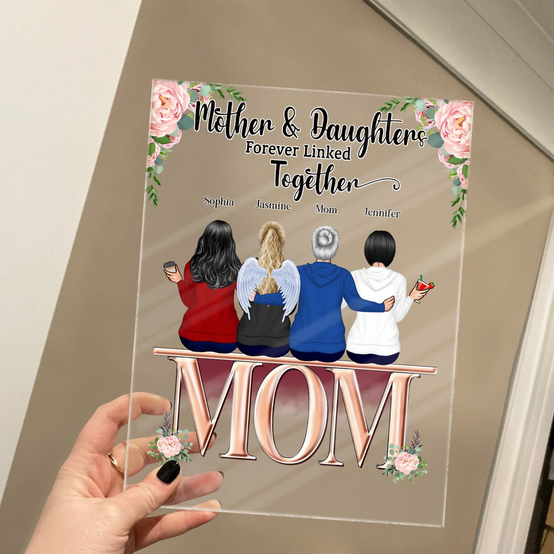 Personalized Mother And Daughter Best Friends Forever From The Heart acrylic plaque, alternate view 4