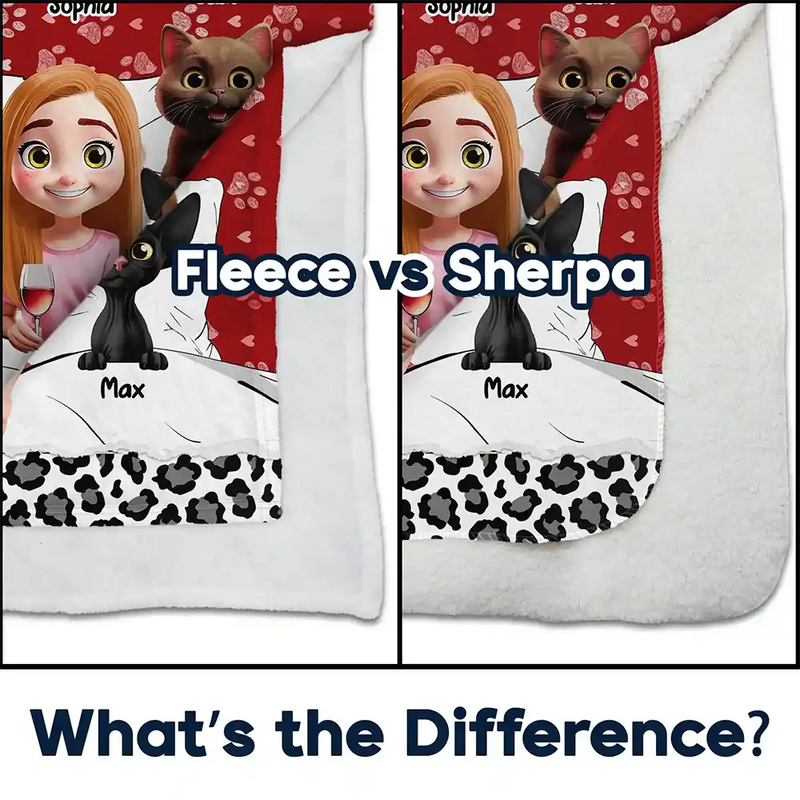 My Cat Cuddling Blanket - Personalized Custom Blanket - Gift for Cat Lovers, Pet Lovers, Cat Mom, Cat Dad