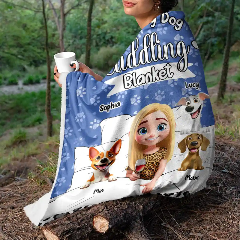 My Dog Cuddling Blanket - Personalized Custom Blanket - Gift for Dog Lovers, Pet Lovers, Dog Mom, Dog Dad