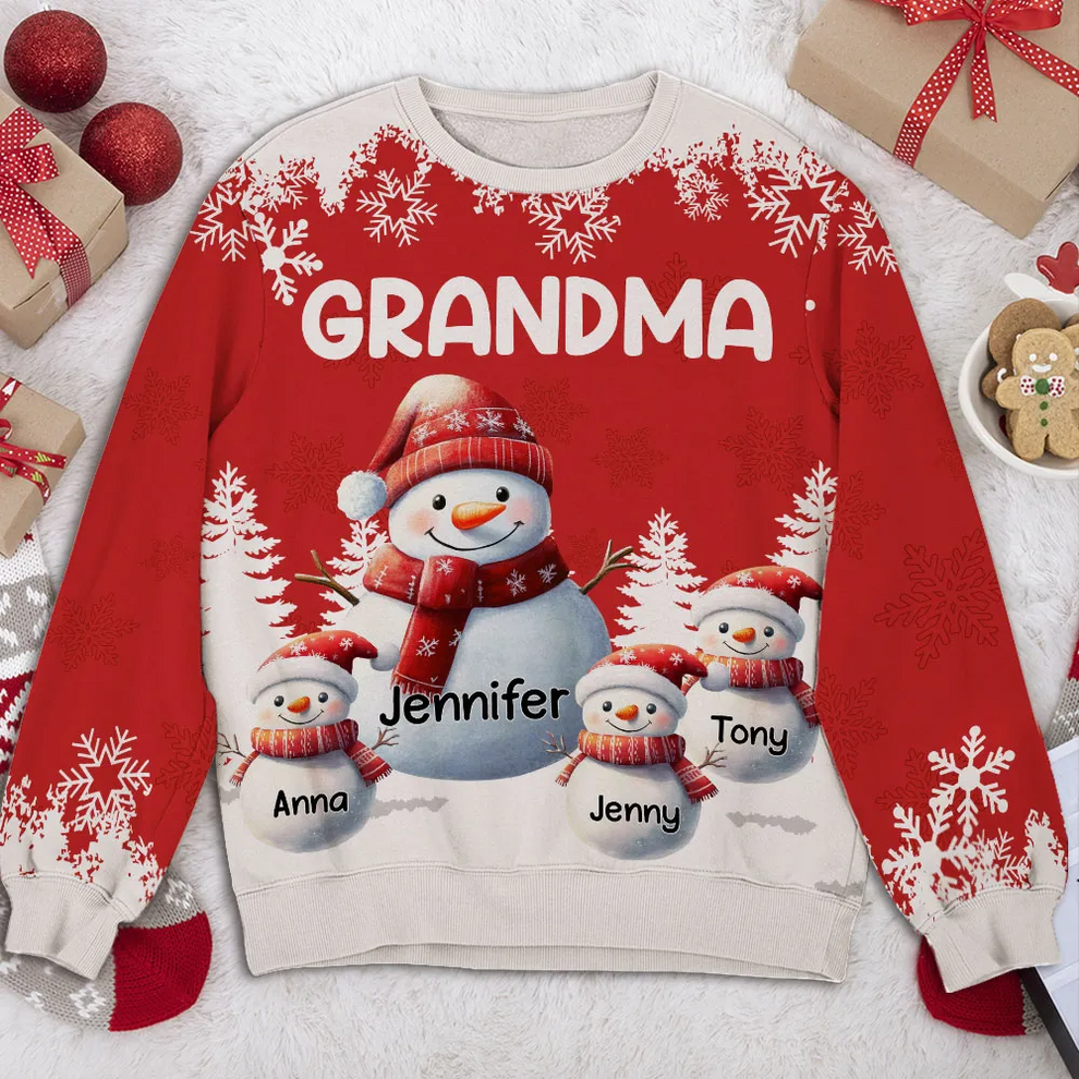 My Favorite People Call Me Grandma - Christmas, Funny Gift For Family - Personalized Custom Ugly Sweater - Christmas Gift for Grandma, Nana, Grammy, Mom