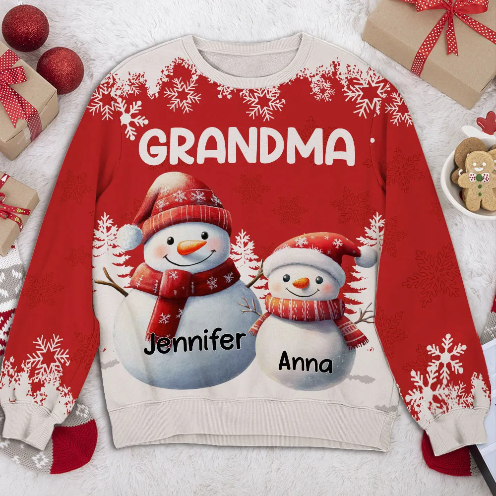 My Favorite People Call Me Grandma - Christmas, Funny Gift For Family - Personalized Custom Ugly Sweater - Christmas Gift for Grandma, Nana, Grammy, Mom