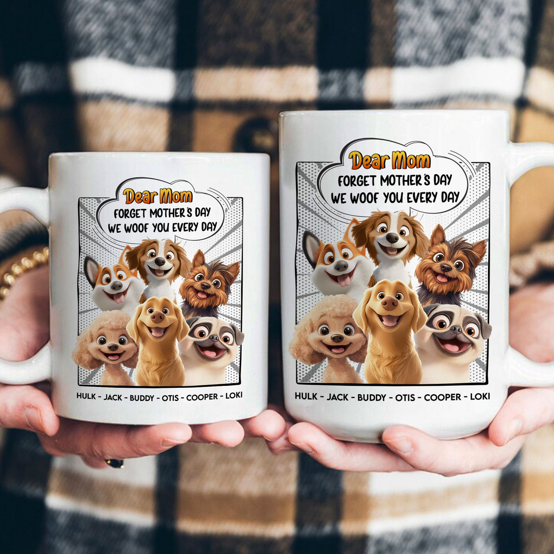 Personalized Forget Mother's Day We Woof You Every Day mug, alternate view 3