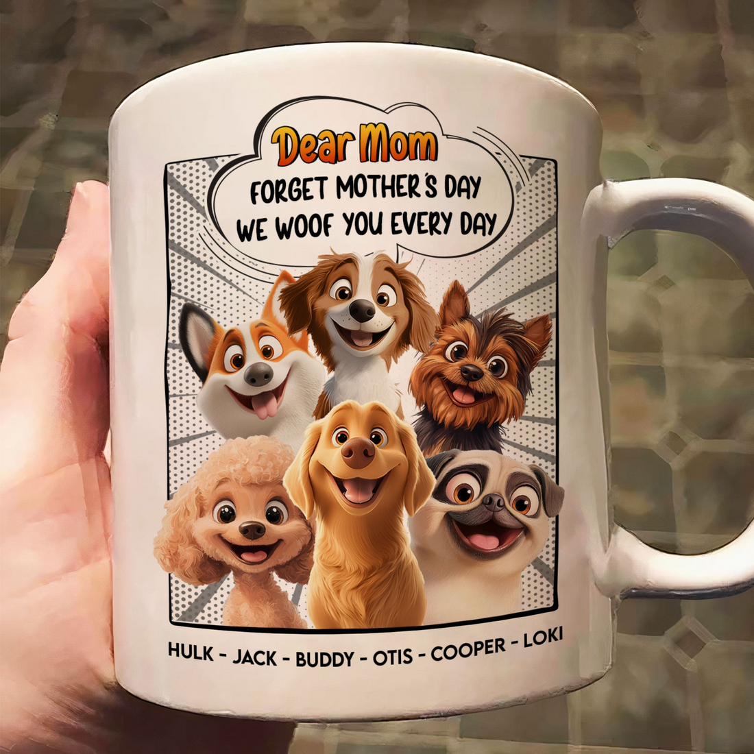 Personalized Forget Mother's Day We Woof You Every Day mug, alternate view 4