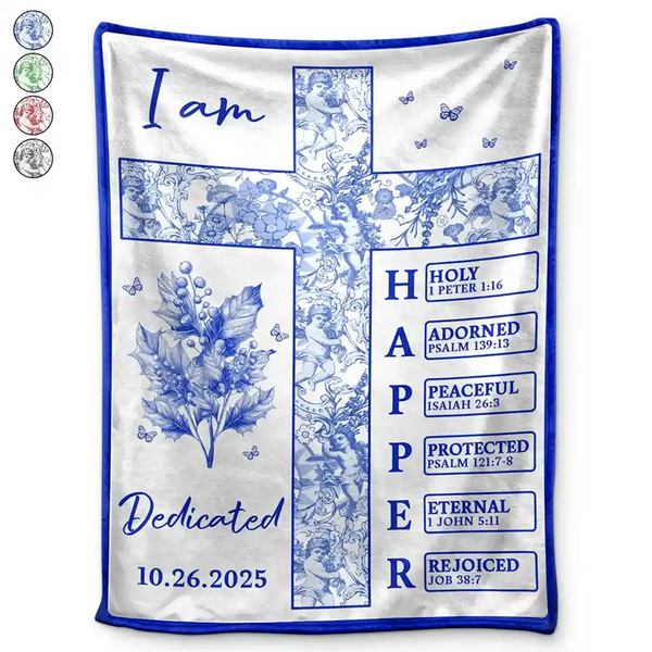 Newborn Baby Baptized Dedicated Christened First Communion - Personalized Custom Blanket - Gift for New Infant, Baby Girl, Boy, Granddaughter, Grandson