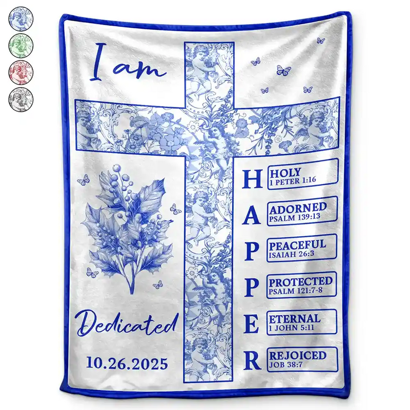 Newborn Baby Baptized Dedicated Christened First Communion - Personalized Custom Blanket - Gift for New Infant, Baby Girl, Boy, Granddaughter, Grandson