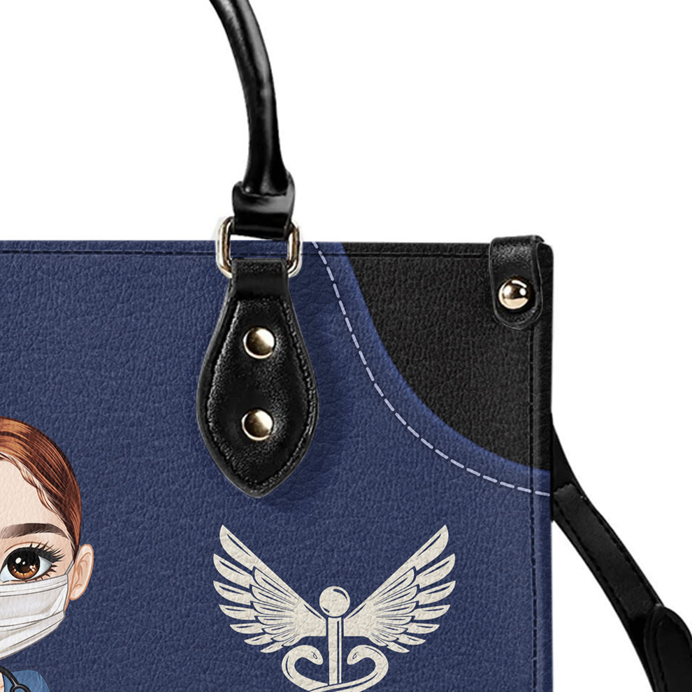 Nurse With Love - Personalized Leather Handbag - Gift For Nurse, CNA, Registered RN, Healthcare Worker 4