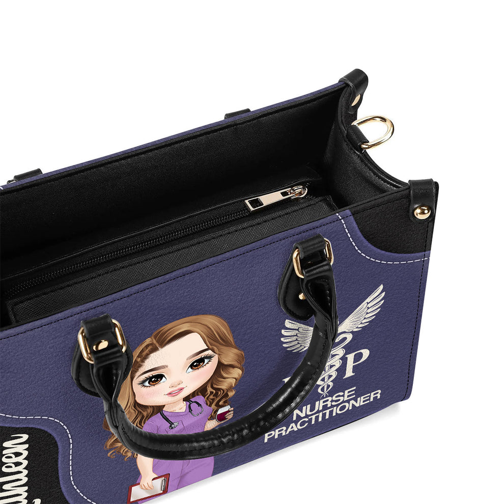 Nurse With Love - Personalized Leather Handbag - Gift For Nurse, CNA, Registered RN, Healthcare Worker 5