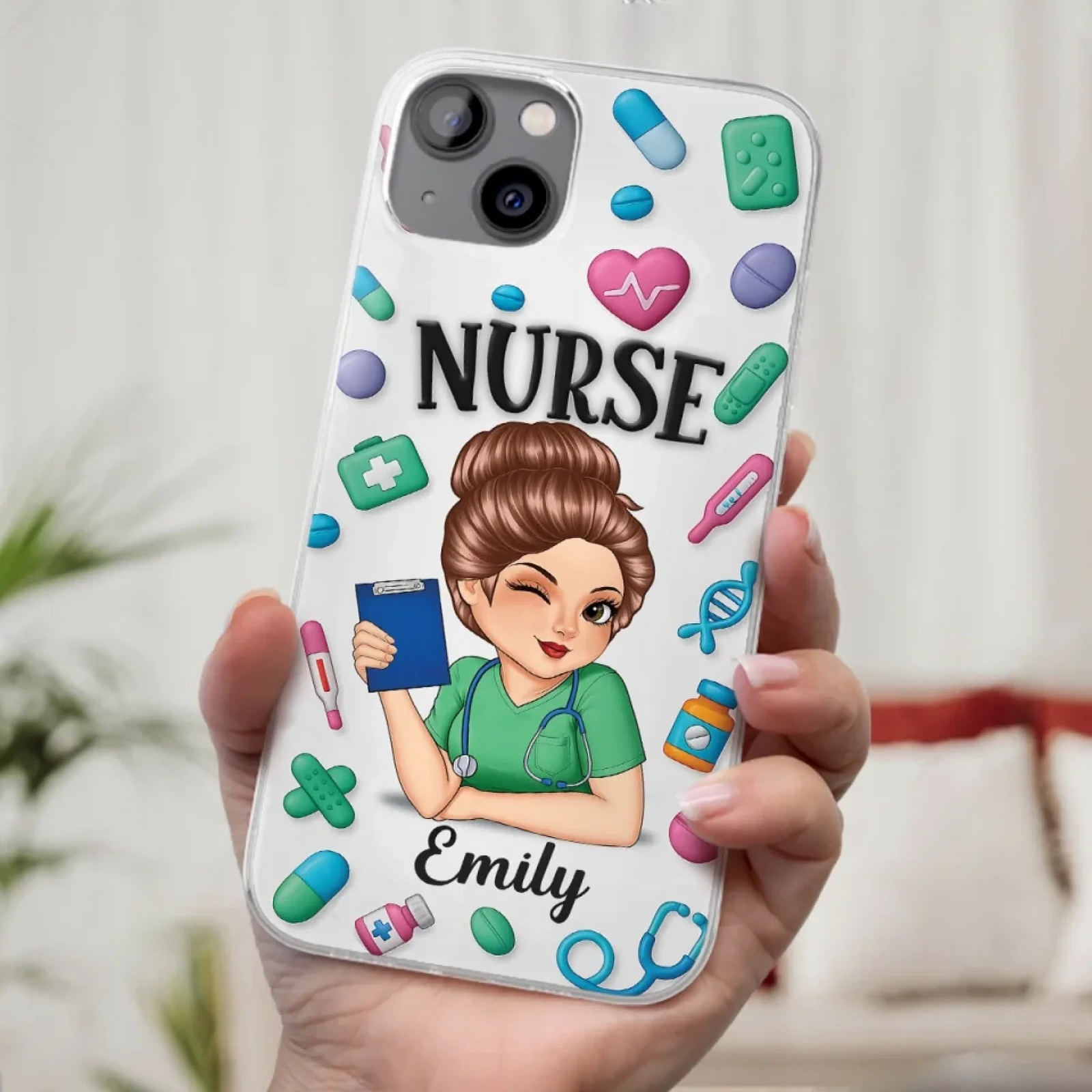 Nurse Life, Best Life - Personalized Custom 3D Inflated Effect Printed Clear Phone Case - Gift For Nurse, CNA, Registered RN, Healthcare Worker