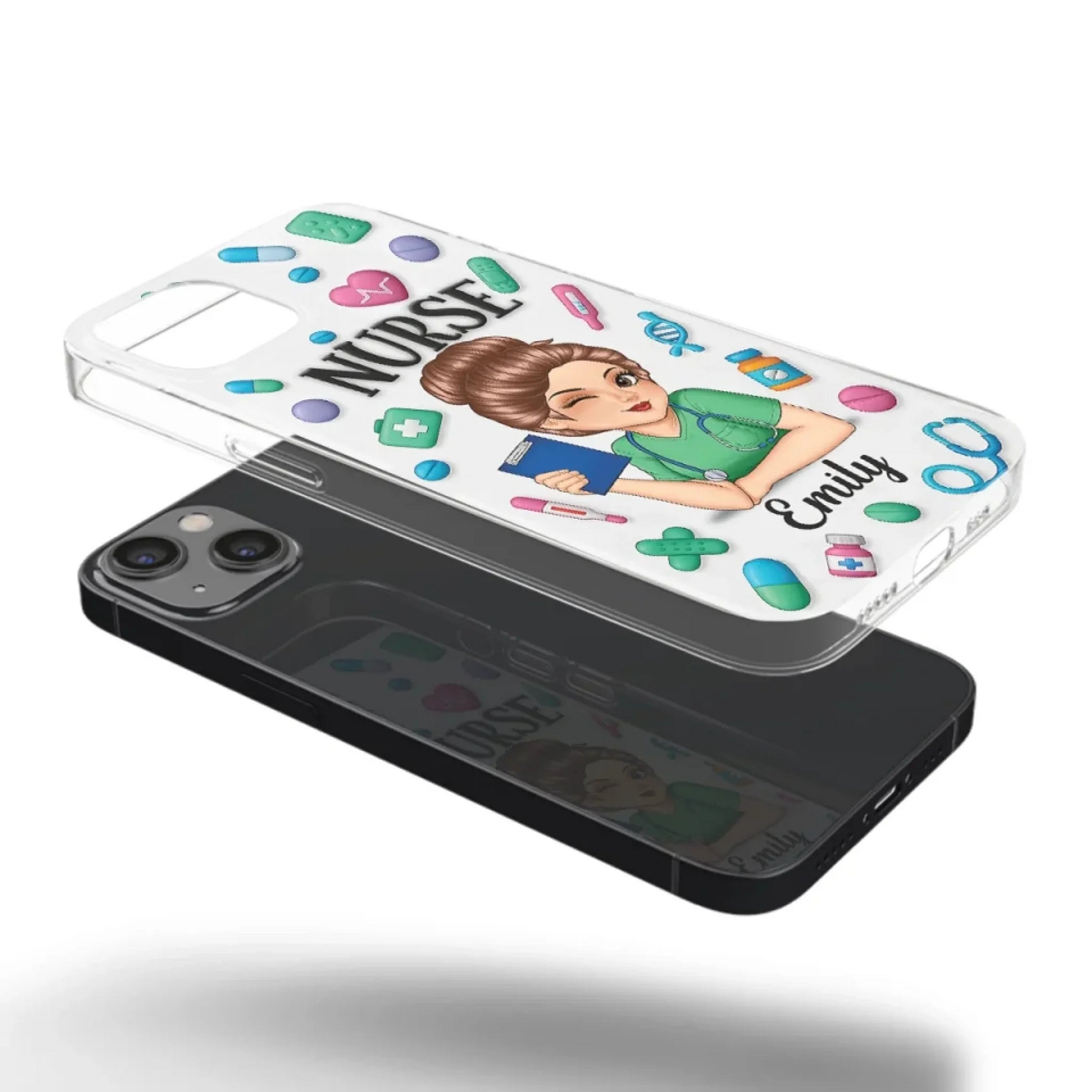 Nurse Life, Best Life - Personalized Custom 3D Inflated Effect Printed Clear Phone Case - Gift For Nurse, CNA, Registered RN, Healthcare Worker