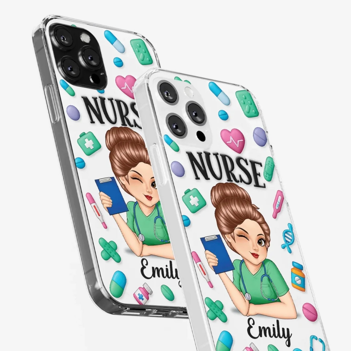 Nurse Life, Best Life - Personalized Custom 3D Inflated Effect Printed Clear Phone Case - Gift For Nurse, CNA, Registered RN, Healthcare Worker