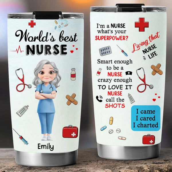 I Am A Nurse - Personalized Custom 20oz Fat Tumbler Cup - Gift For Nurse, Healthcare Worker