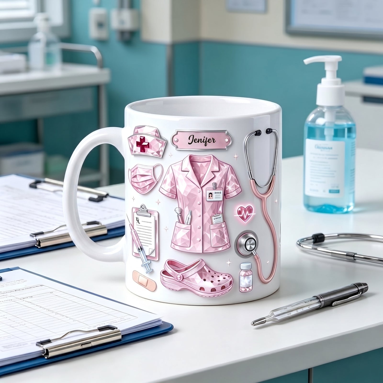 Custom Name Nurse Life - Personalized Custom Mug - Gift For Nurse, CNA, CMA, Healthcare Worker