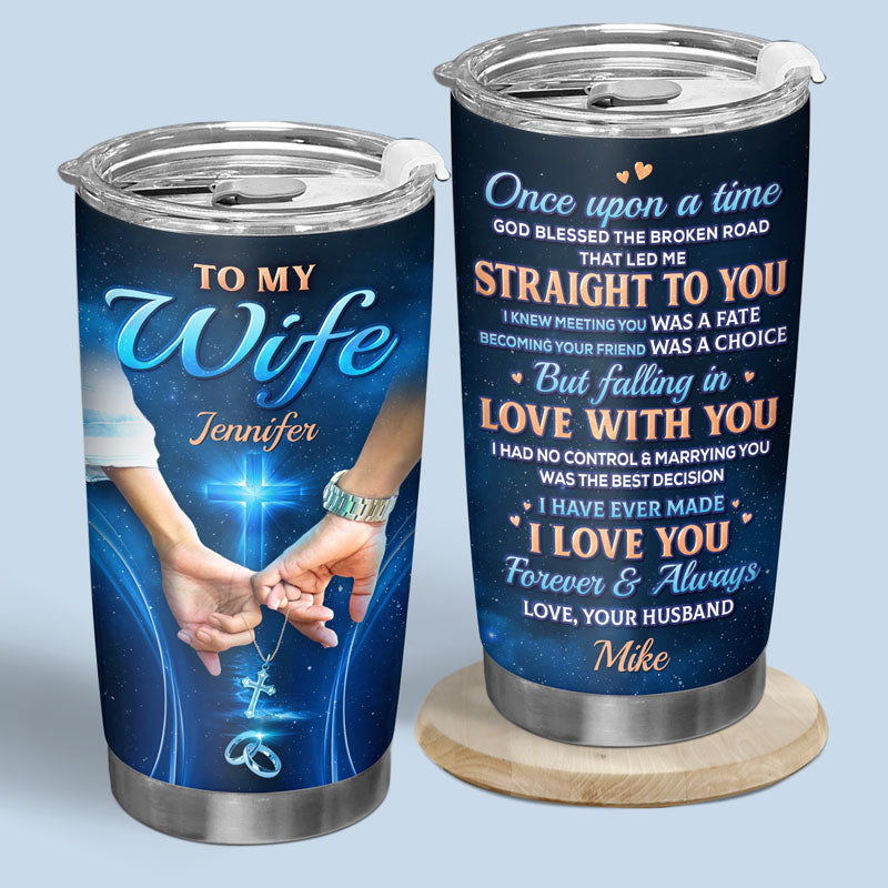 Once Upon A Time Couple - Personalized Custom 20oz Fat Tumbler Cup - Gift For Her/Him, Husband/Wife, Couples on Anniversary, Valentine's Day