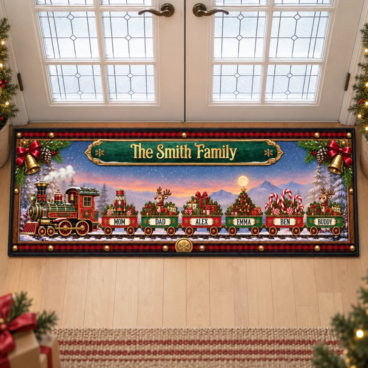 Our Favorite Time Together - Personalized Runner Rug - Christmas Gifts For Family, Grandma, Grandpa, Mom, Dad, Brother, Sister