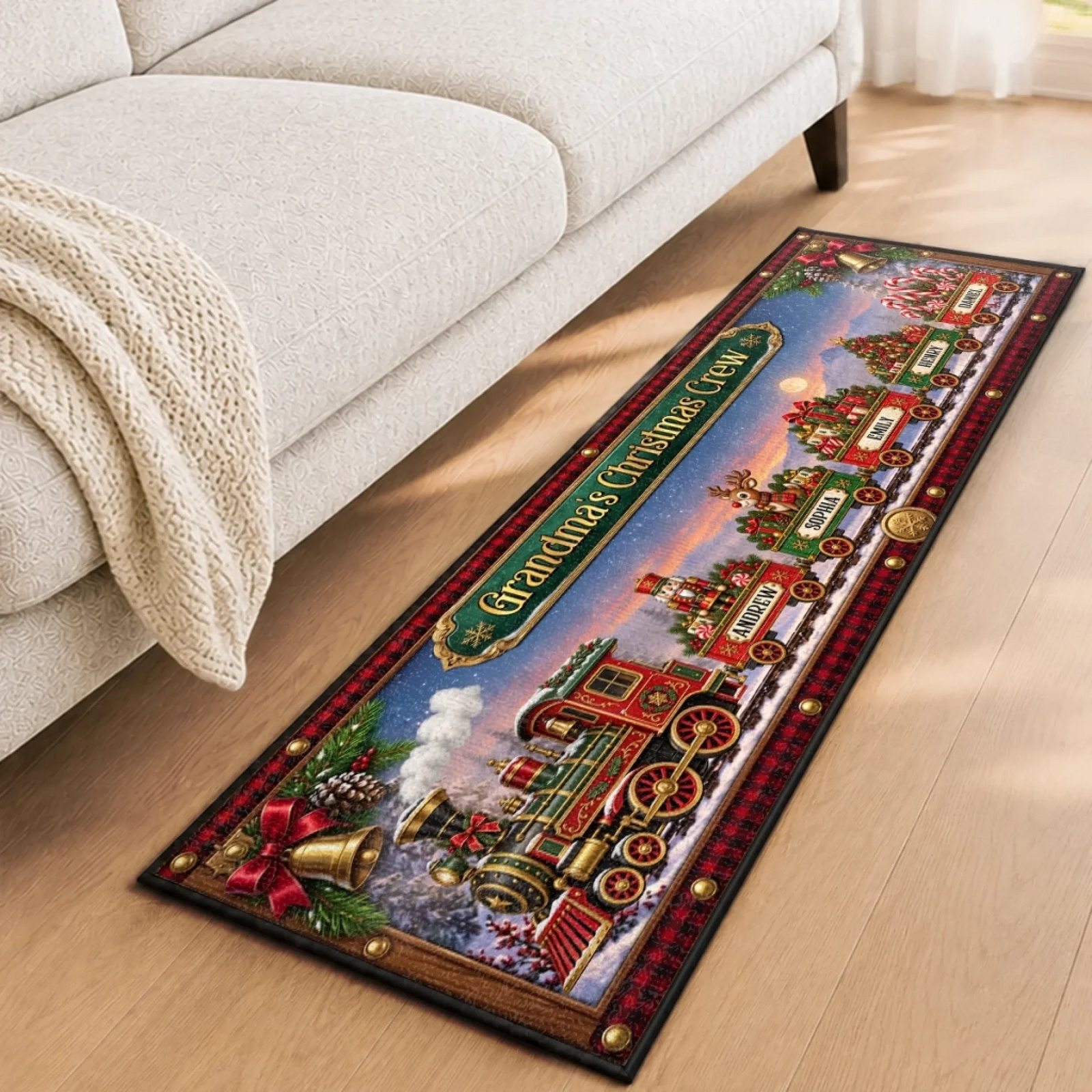 Our Favorite Time Together - Personalized Runner Rug - Christmas Gifts For Family, Grandma, Grandpa, Mom, Dad, Brother, Sister