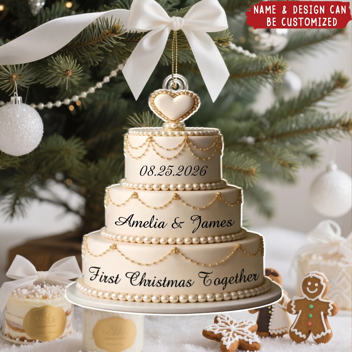 Our Love Story, Freshly Baked - Personalized Custom Shaped Acrylic Ornament - Christmas Gift For Wedding, Newlyweds, Anniversaries