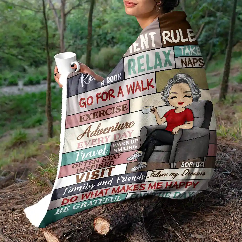 Retirement Rules - Personalized Custom Blanket - Retirement Gift For Colleagues, Mom, Dad, Grandparent