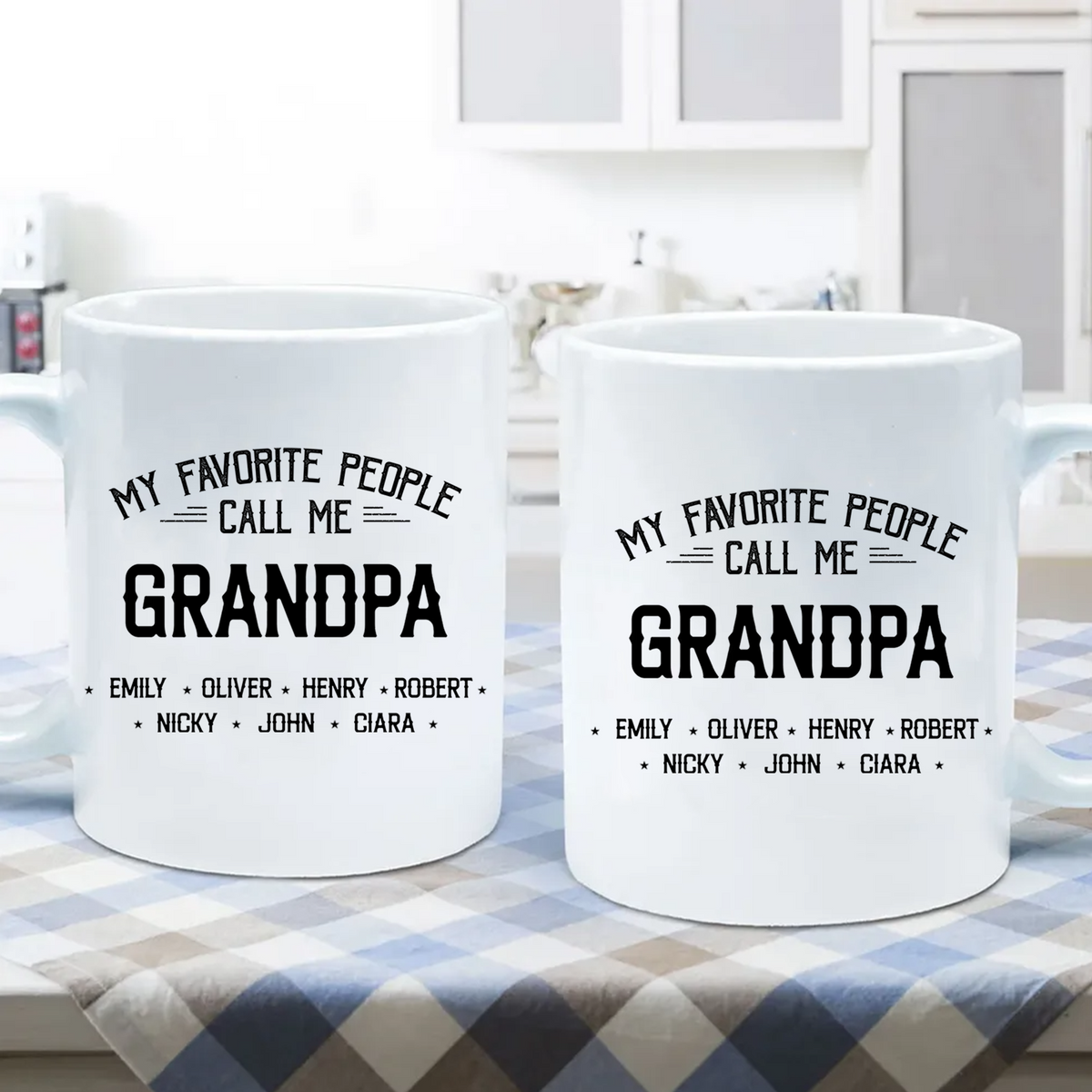 My Favorite People Call Me Papa - Personalized Custom Mug - Gift for Dad, Papa, or Grandpa