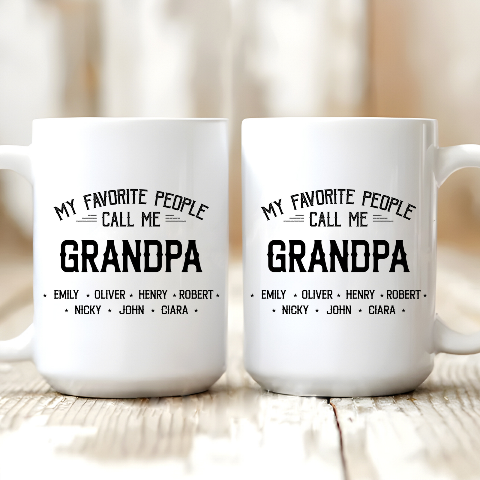 My Favorite People Call Me Papa - Personalized Custom Mug - Gift for Dad, Papa, or Grandpa