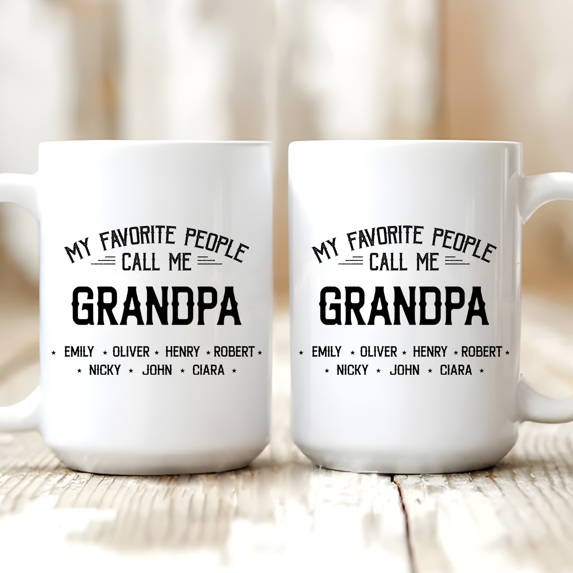 My Favorite People Call Me Papa - Personalized Custom Mug - Gift for Dad, Papa, or Grandpa