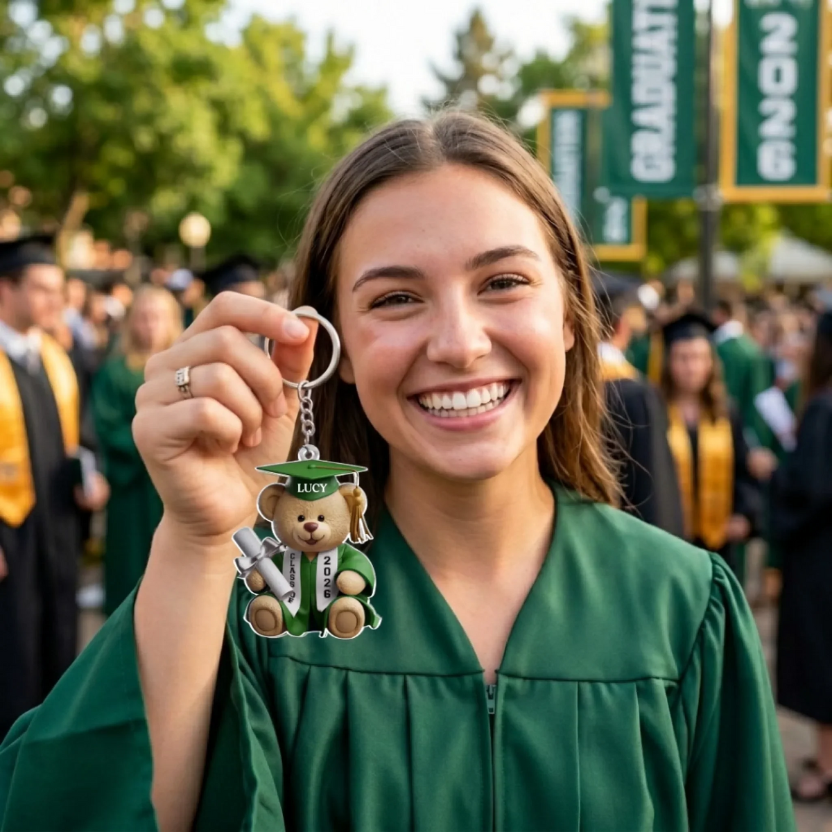 Pawsitively Proud Graduate - Personalized Acrylic Keychain - Gift For Her/Him, Daughter/Son, Grad Ceremony, Commencement