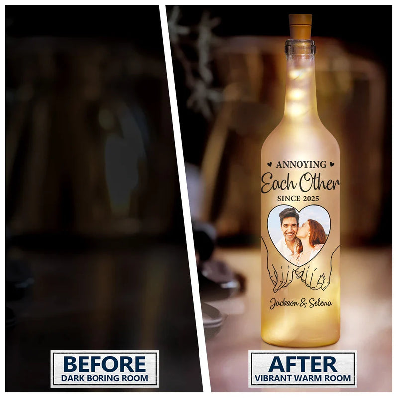 Custom Photo You & Me We Got This Couple bottle light, alternate view 3