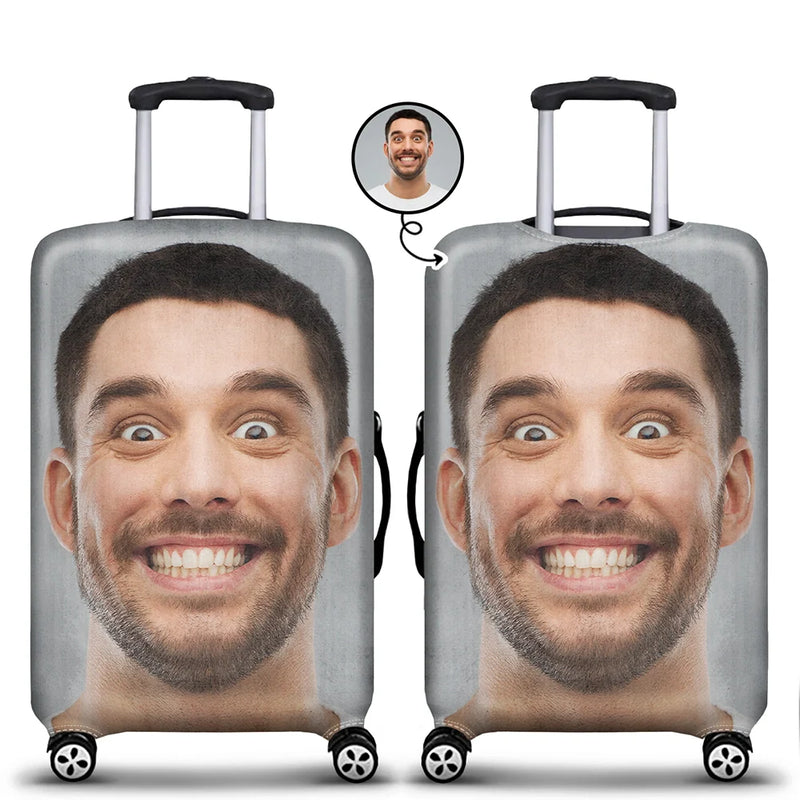 Custom Photo Friends Family Couple Travel Lover - Personalized Custom Luggage Cover - Gift For Traveling Lovers