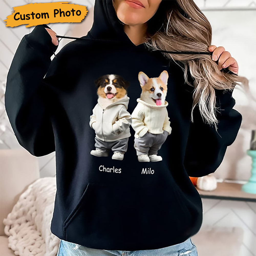Custom Photo Cute Dog - Personalized Custom T Shirt - Gift For Dog Lovers, Pet Lovers, Dog Mom, Dog Dad 1