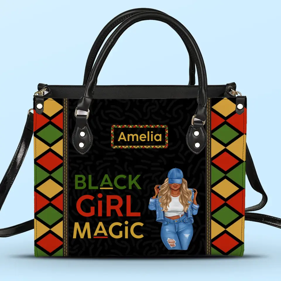 Personalized Power Of Black Girl handbag, front view