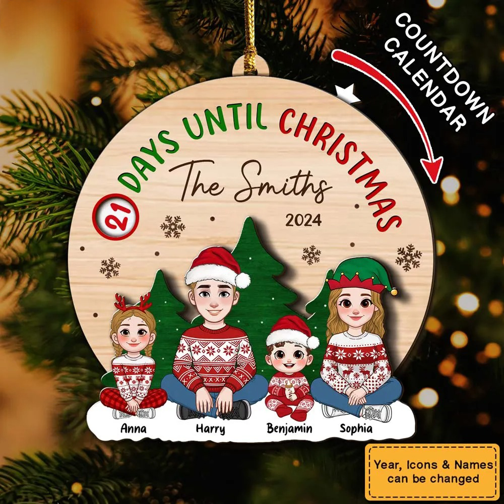 Personalized Countdown Until Christmas countdown ornament, alternate view 2
