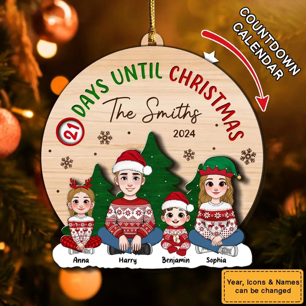 Personalized Countdown Until Christmas countdown ornament, alternate view 4