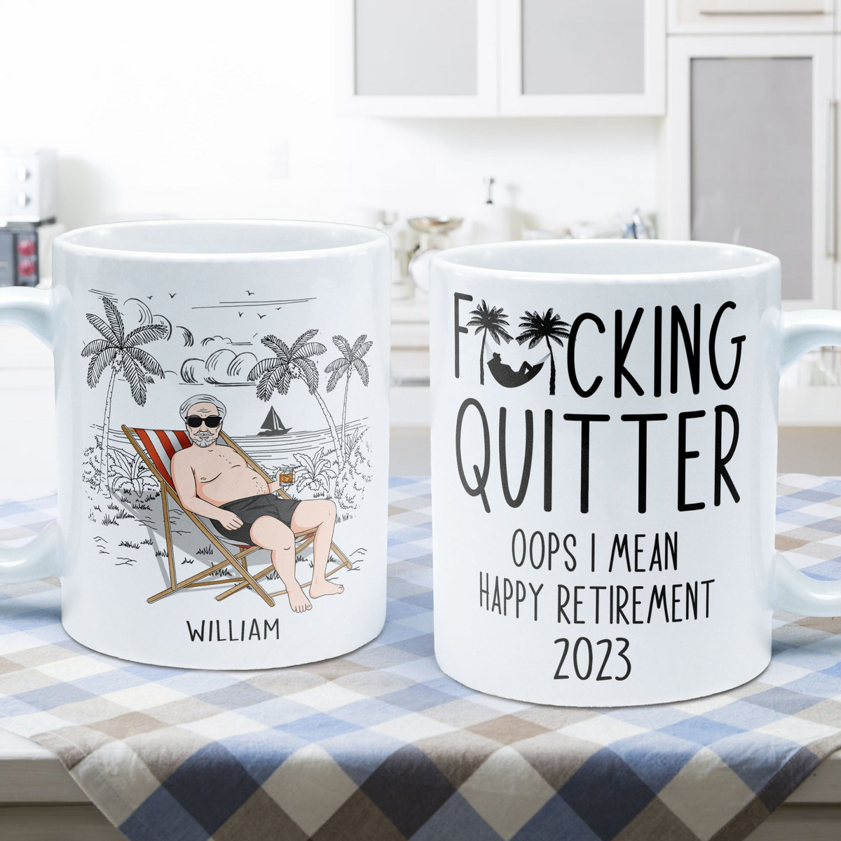 Quitter Oops Mean Happy Retirement - Personalized Custom Mug - Funny Retirement Gift For Colleagues, Mom, Dad, Grandparent