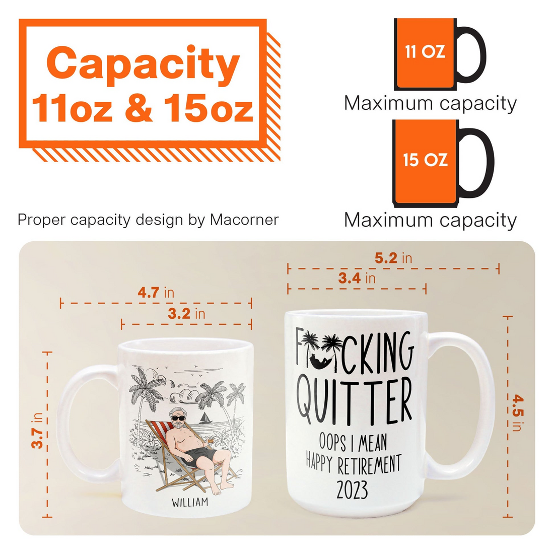 Retiree's Personalized Funny Mug, alternate view 6
