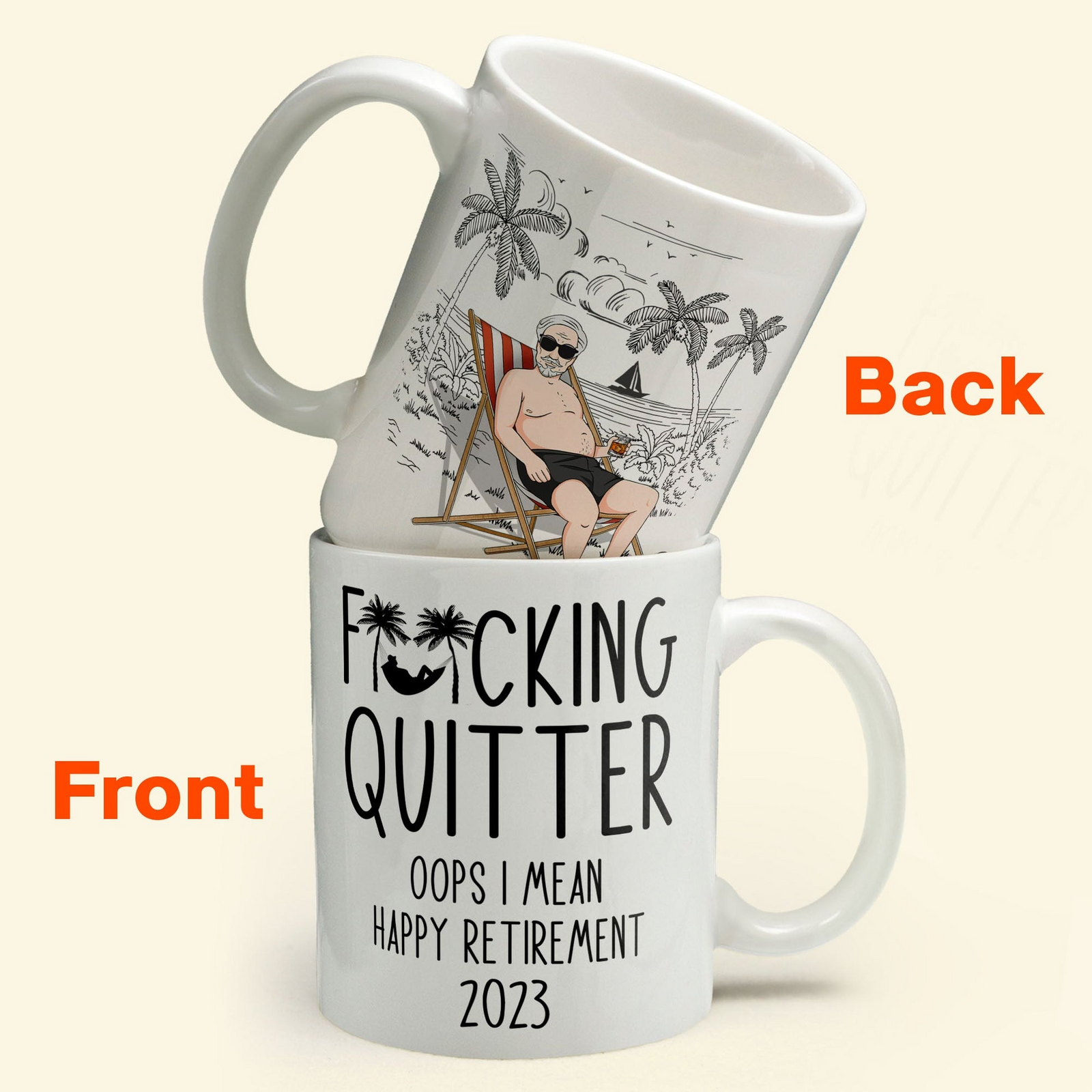 Quitter Oops Mean Happy Retirement - Personalized Custom Mug - Funny Retirement Gift For Colleagues, Mom, Dad, Grandparent