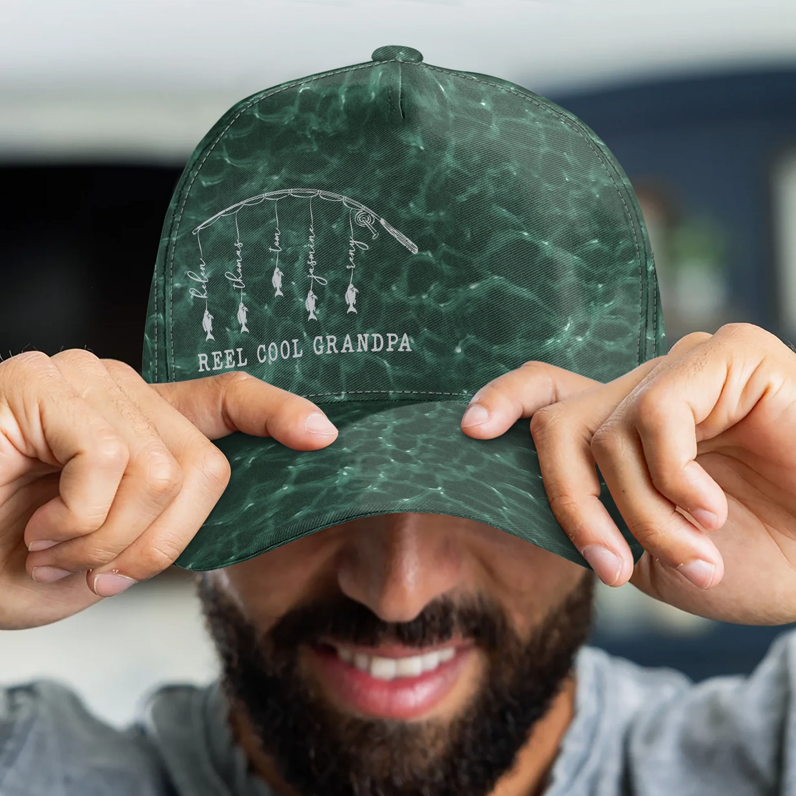 Reel Cool Dad, Grandpa Fishing - Personalized Classic Cap - Father's Day Gift For Dad, Papa, Grandpa, Fishing Lovers