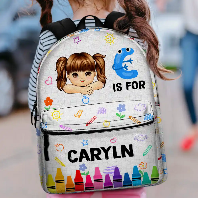 School Kid's Name -  Personalized Kid Backpack - Custom Gift For Back To School, First Day of School - Student, Son, Daughter | Kindergarten, Pre-K, Preschool