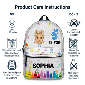 School Boy Kid's Name -  Personalized Kid Backpack - Custom Gift For Back To School, First Day of School - Student, Son, Daughter | Kindergarten, Pre-K, Preschool