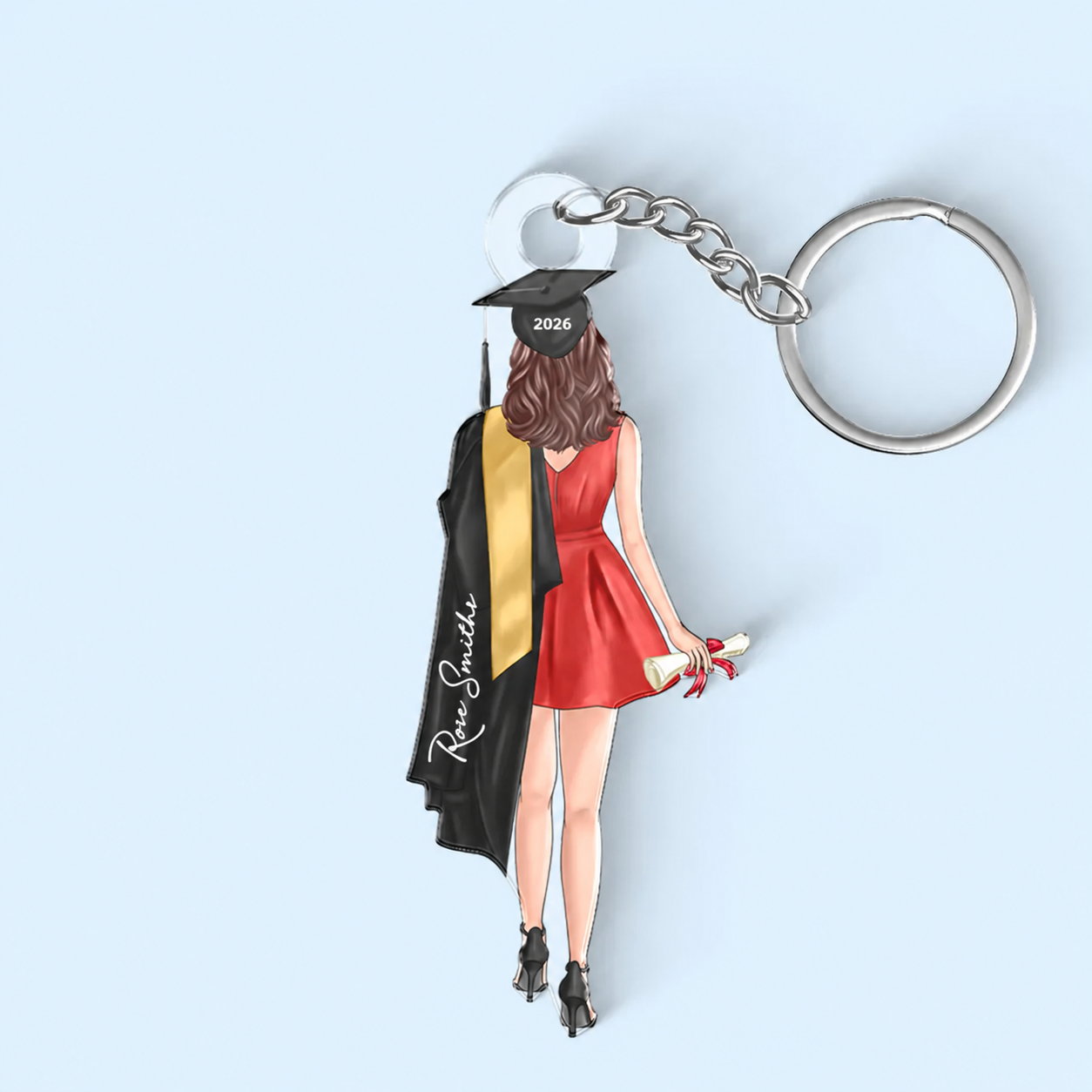 Personalized Class Of 2026 Senior Back View acrylic keychain, alternate view 4