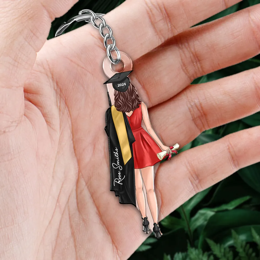Class Of 2025 Senior Back View - Personalized Acrylic Keychain - Gift For Her, Daughter, Grad Ceremony, Commencement