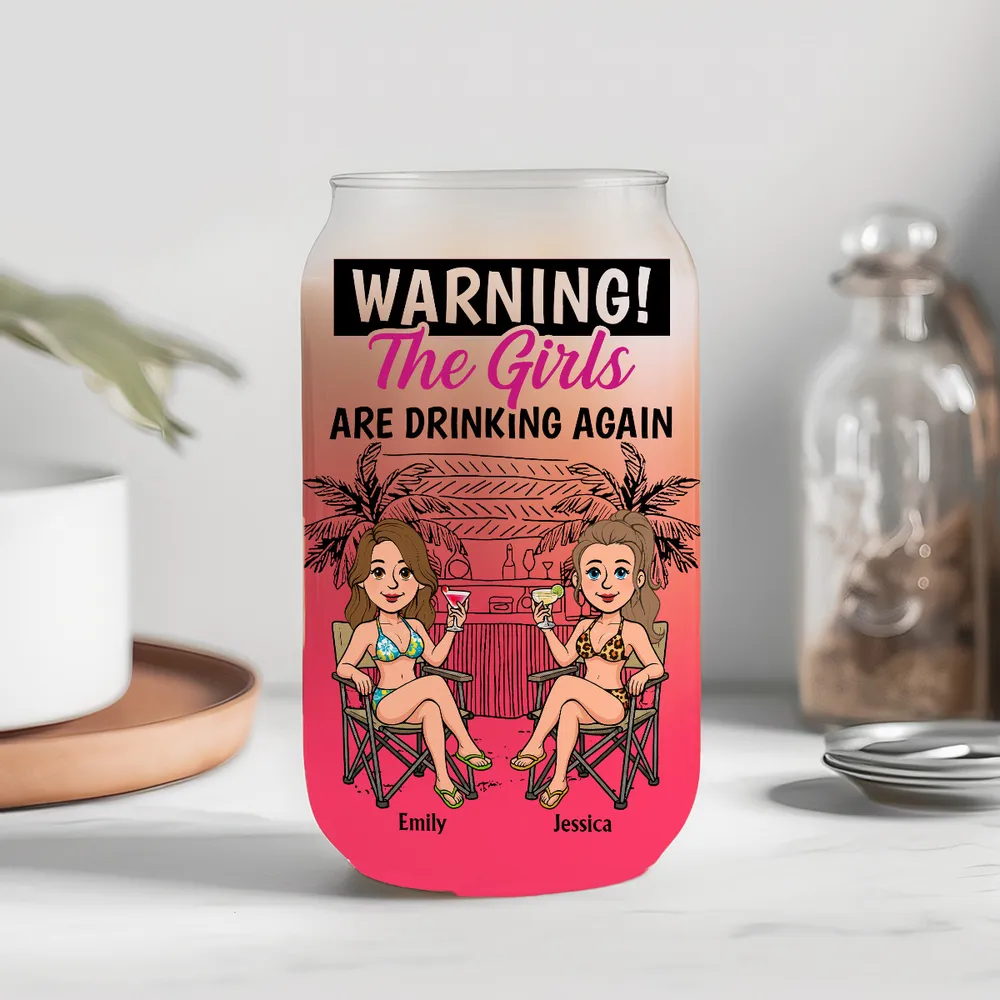Sip Sip Hooray Ladies - Personalized Glass Cup - Summer Gift For Her, Besties, Friends, Sisters