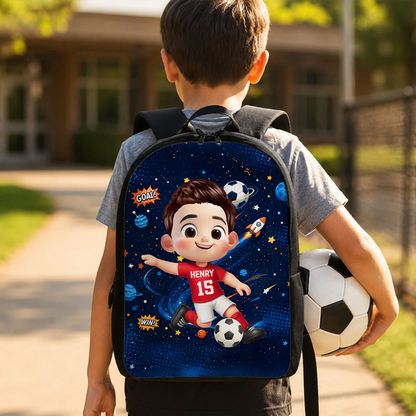 Soccer Design for Boys Girls -  Personalized Kid Backpack - Gift For Back To School, First Day of School - Student, Son, Daughter | Kindergarten, Pre-K, Preschool