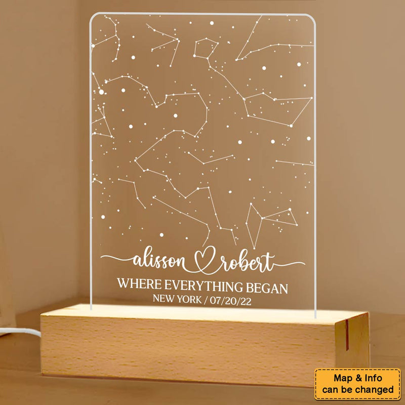 Star Map On Night Light personalized led light, alternate view 4