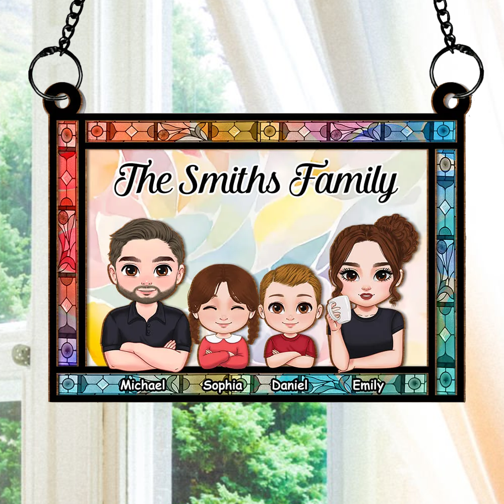 Personalized Family Member - Personalized Window Hanging Suncatcher Ornament - Gift For Family Members