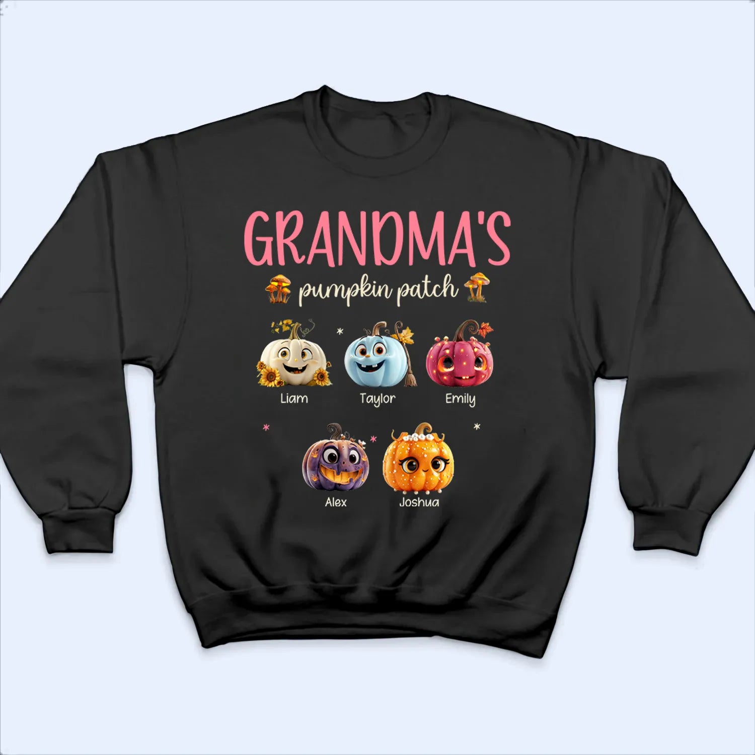 Grandma Pumpkin Patch - Personalized Custom T Shirt - Gift for Grandma/Nana/Mimi, Mom, Wife, Grandparent 5