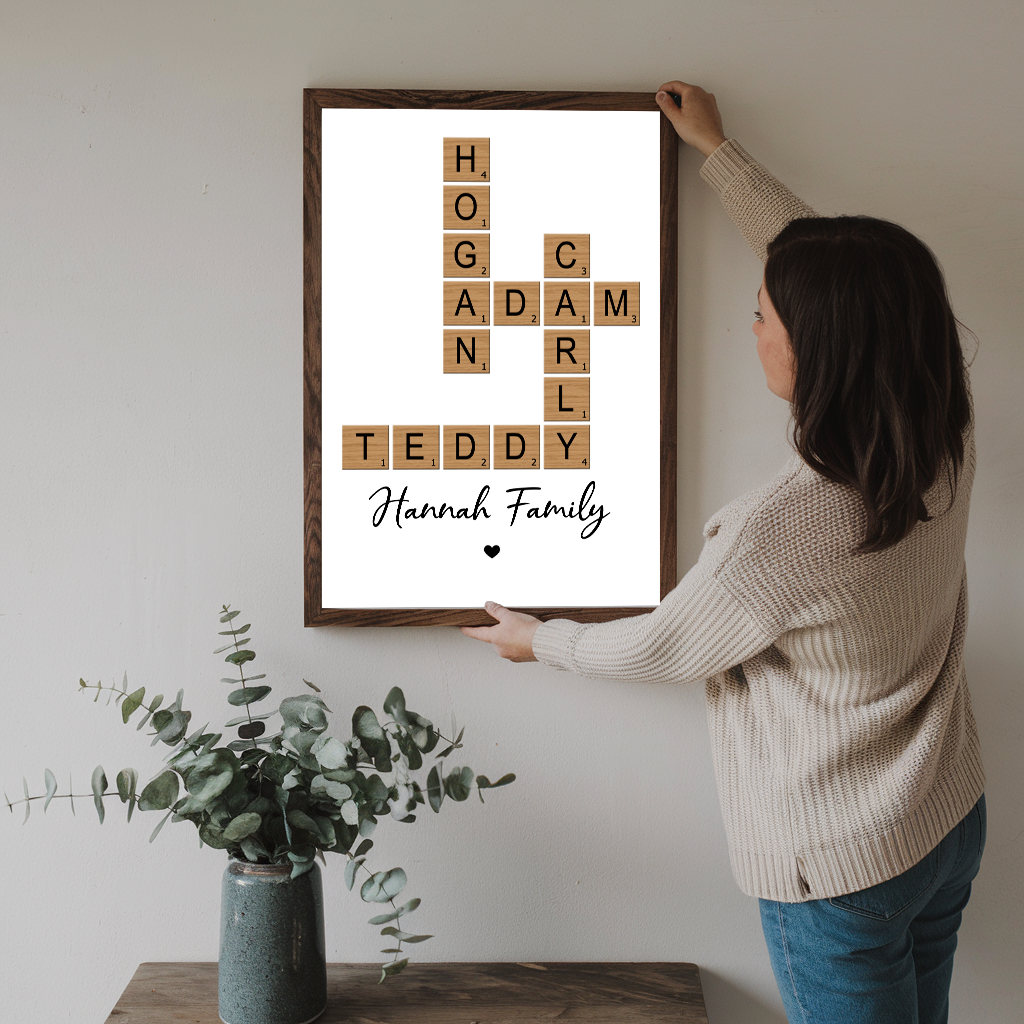 Family Crossword Art personalized canvas print, alternate view 7